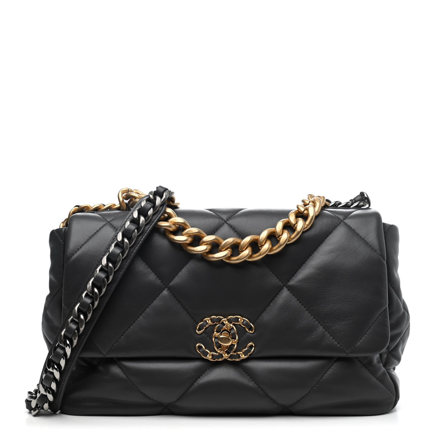 Chanel Lambskin Quilted Large Chanel 19 Flap Dark Grey 1 of 4
