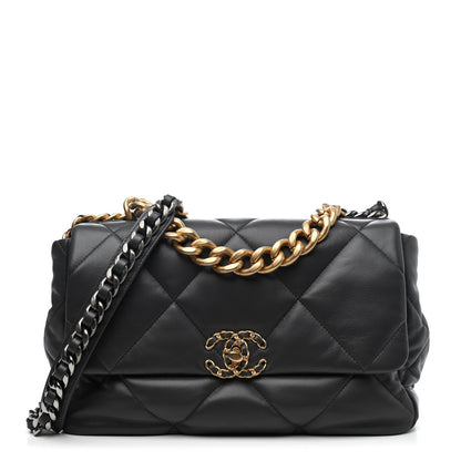 Chanel Lambskin Quilted Large Chanel 19 Flap Dark Grey 1 of 4
