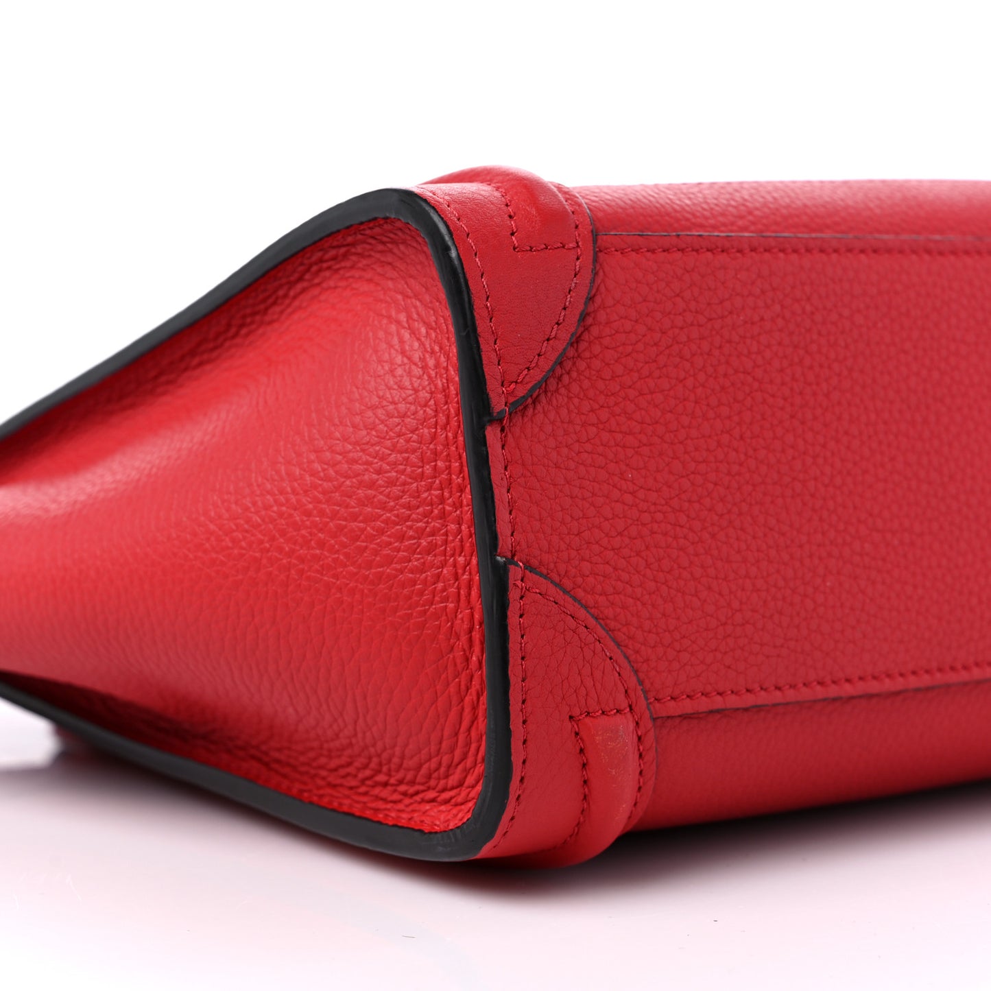 Drummed Calfskin Nano Luggage Red