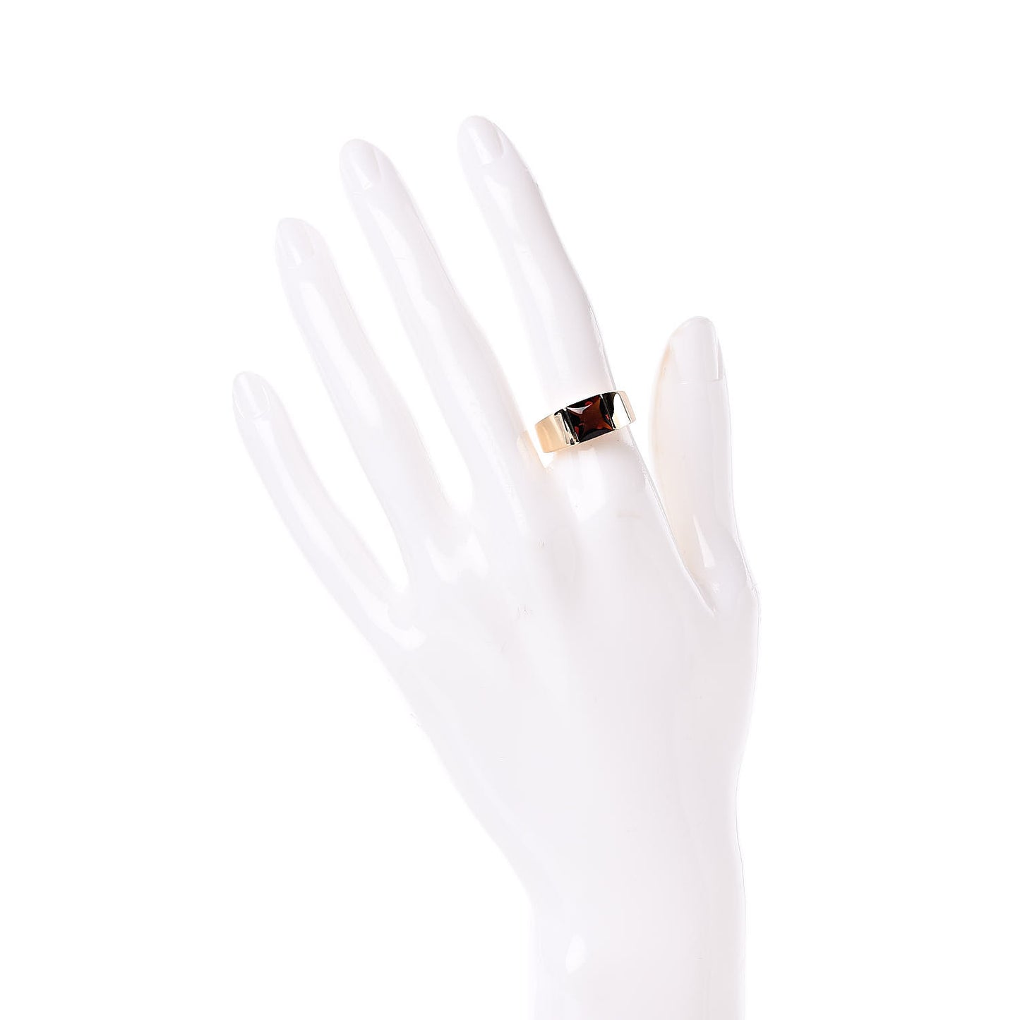 18K Yellow Gold Orange Citrine Tank Ring 52 6