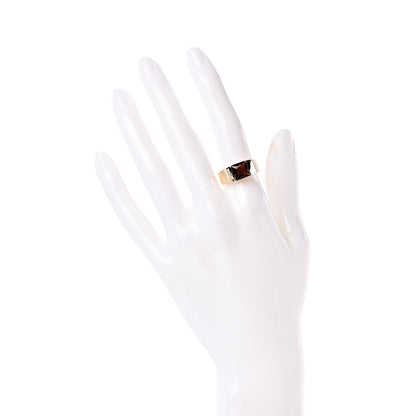 Cartier 18K Yellow Gold Orange Citrine Tank Ring 52 6 2 of 4