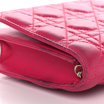 Christian Dior Lambskin Cannage Lady Dior Clutch Fuchsia 11 of 12