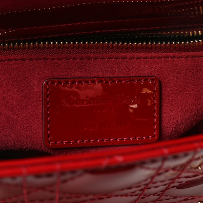 Christian Dior Patent Cannage Small My ABCDior Lady Dior Cherry Red 6 of 9
