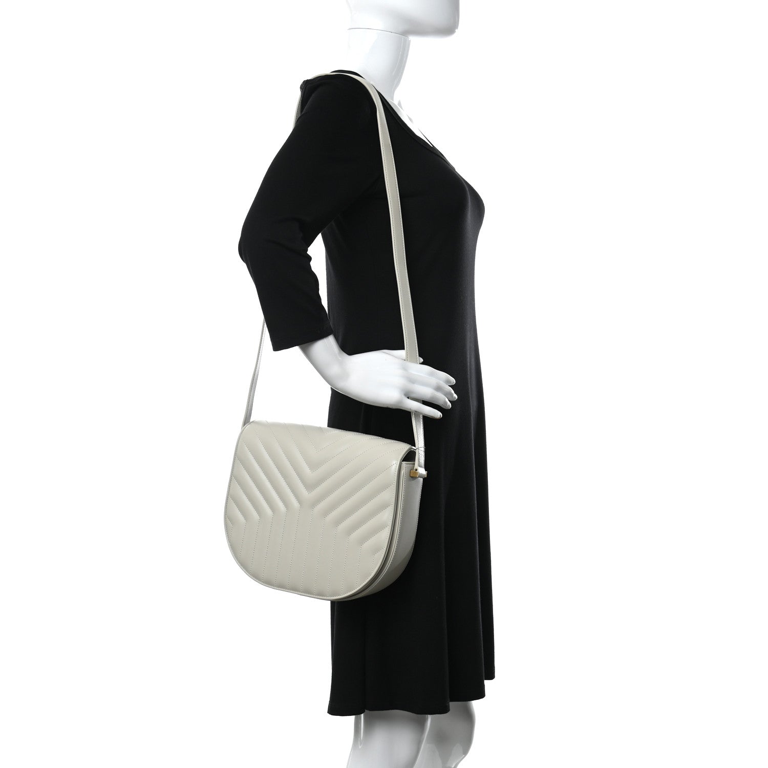 Saint Laurent Calfskin Quilted Y Joan Satchel Crema Soft 2 of 10