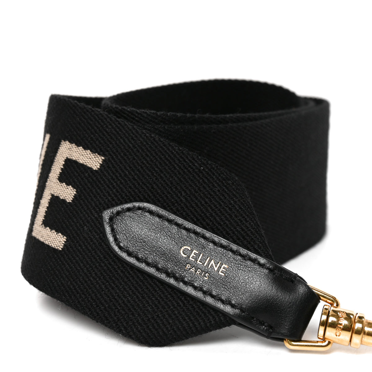 Jacquard Wool Logo Short Strap Black Beige