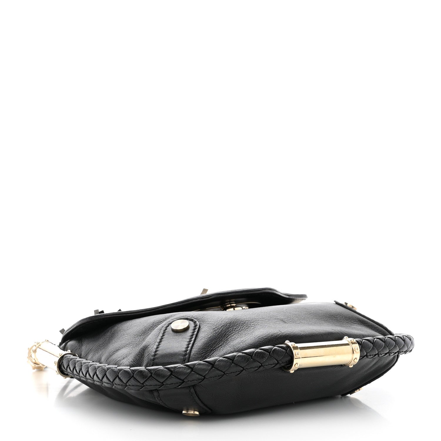 Gucci Calfskin Small Britt Tassel Shoulder Bag Black 4 of 10