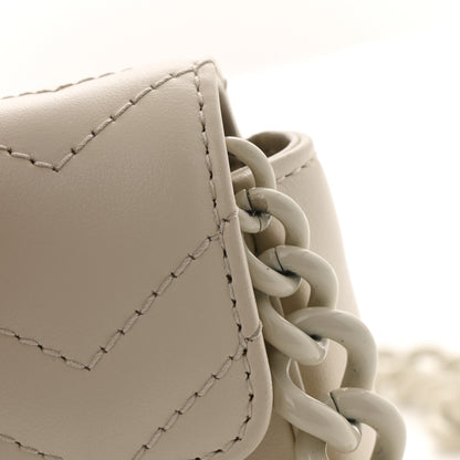Gucci Calfskin Matelasse Monochrome GG Marmont Chain Belt Bag Mystic White 11 of 12