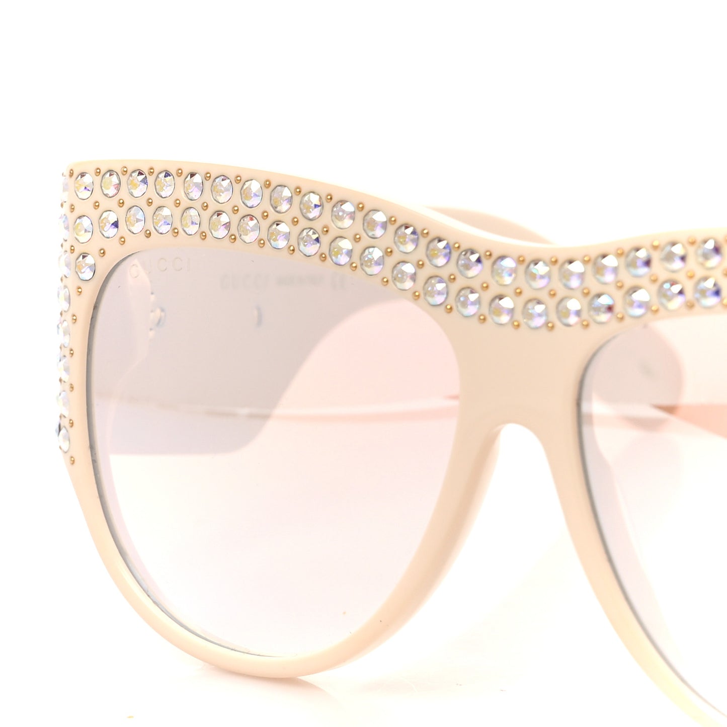 Acetate Crystal Oversize Hollywood Forever Sunglasses GG0144S Ivory