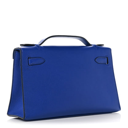 Hermes Swift Kelly Pochette Clutch Bleu Electrique 3 of 28