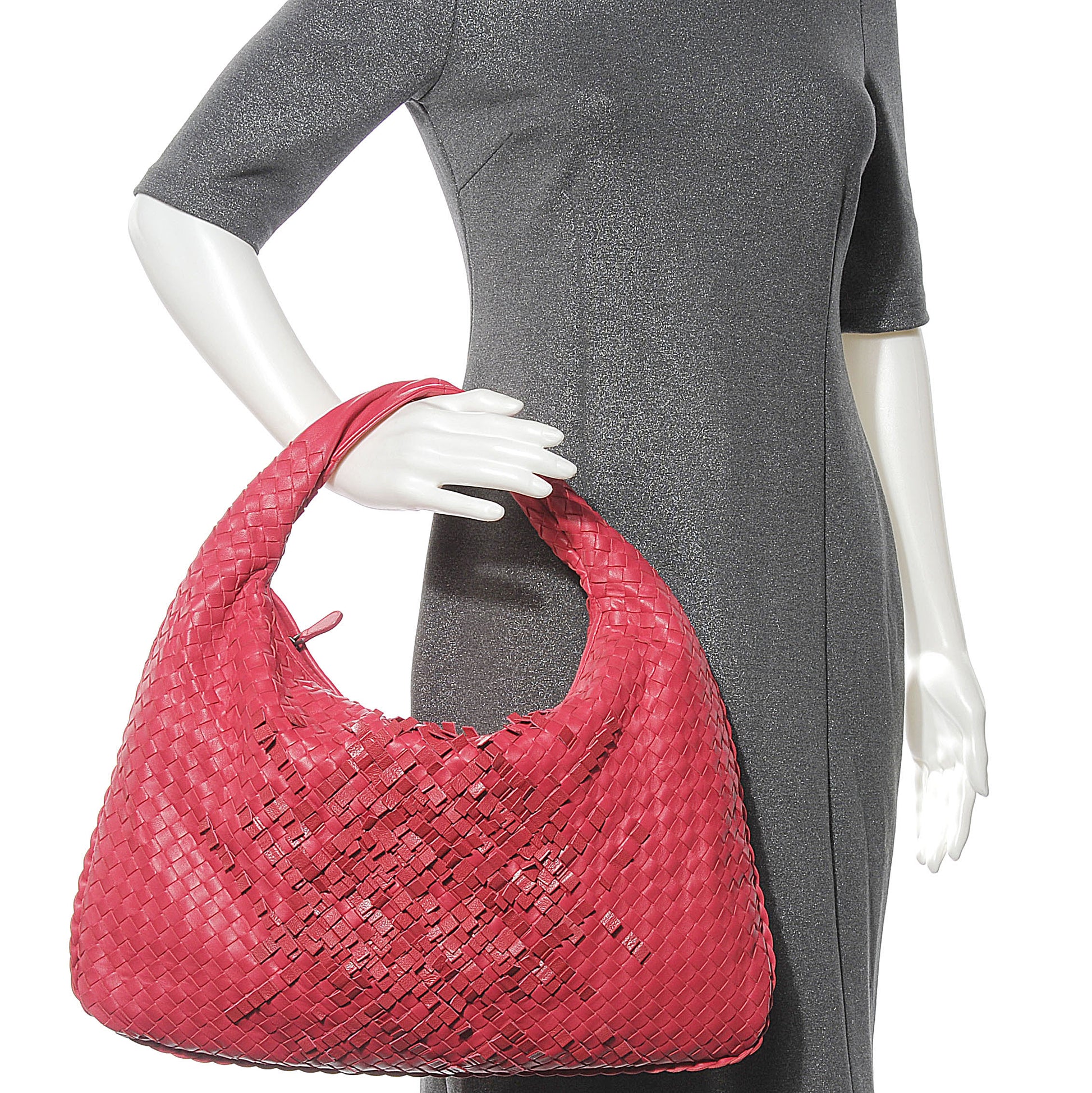 Bottega Veneta Nappa Intrecciato Large Veneta Plisse Hobo Fuchsia 2 of 8