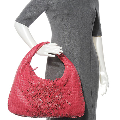 Bottega Veneta Nappa Intrecciato Large Veneta Plisse Hobo Fuchsia 2 of 8