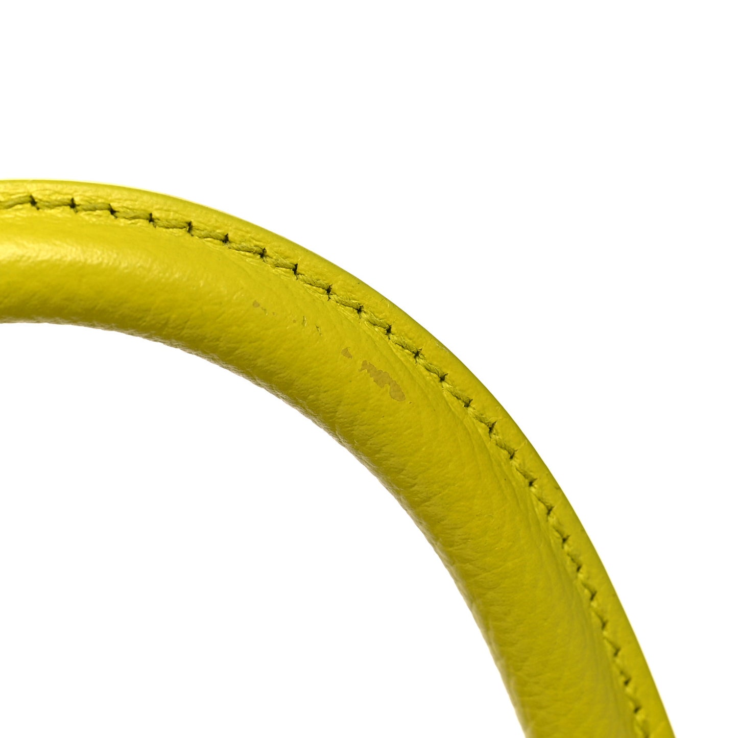Grained Calfskin Small Hourglass Top Handle Bag Lime