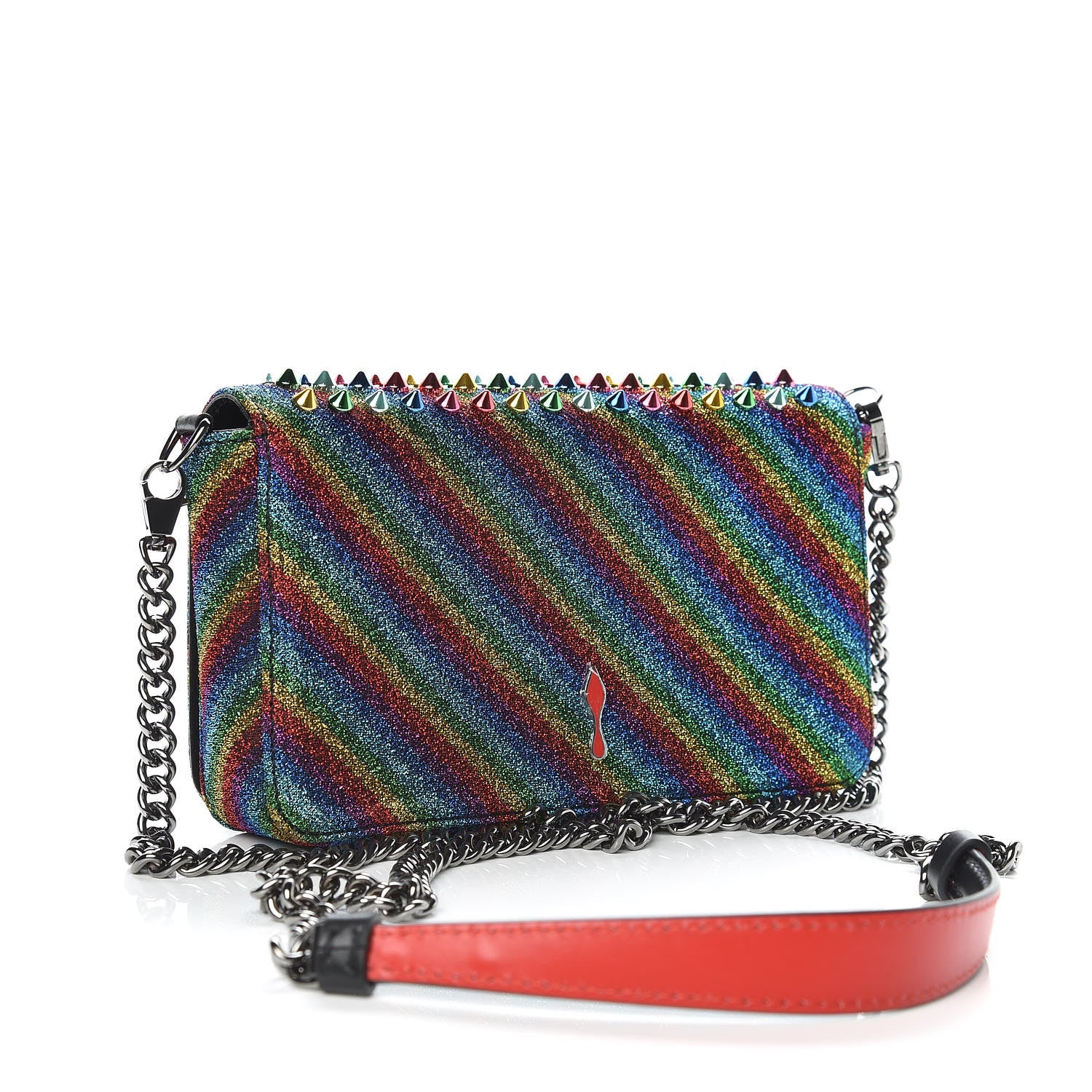 Christian Louboutin Lurex Spiked Zoompouch Crossbody Multi 3 of 9