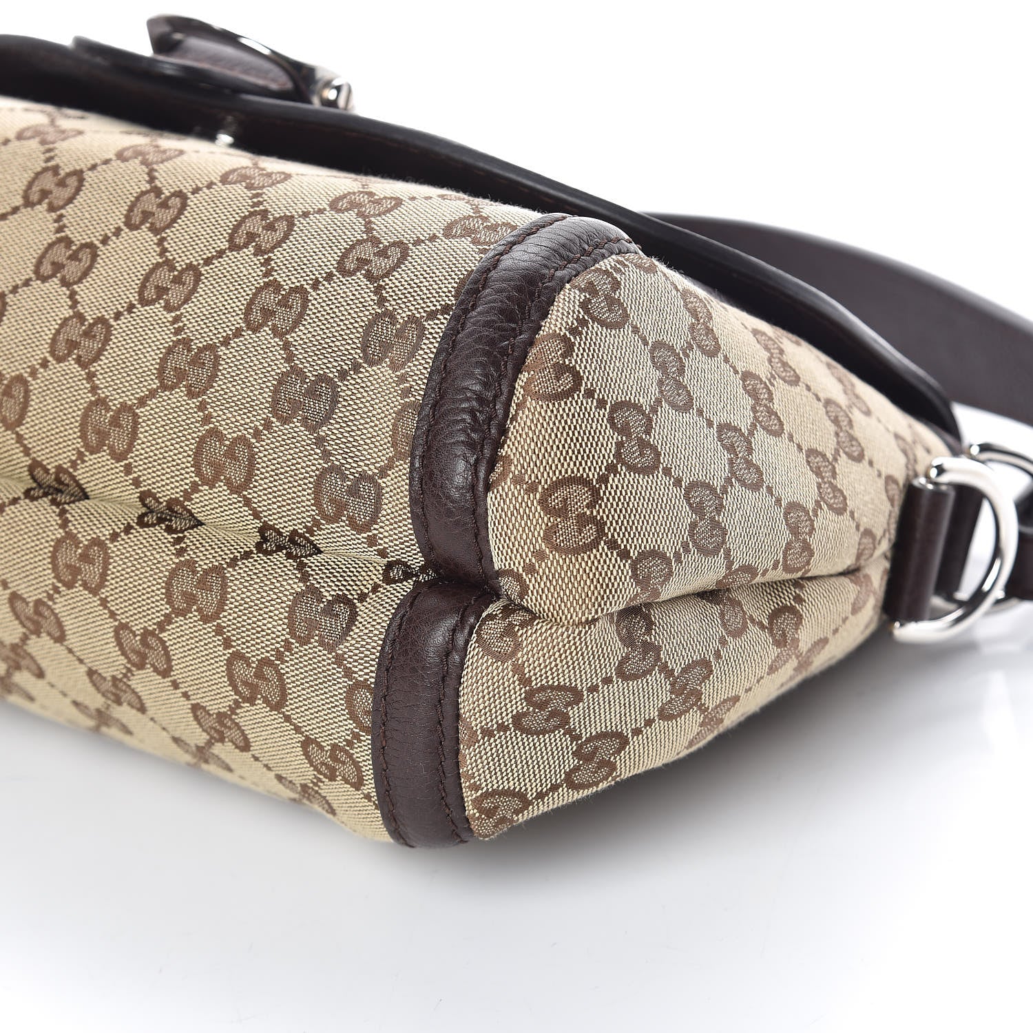Gucci Monogram Medium Techno Horsebit Shoulder Flap Bag Dark Brown 6 of 9