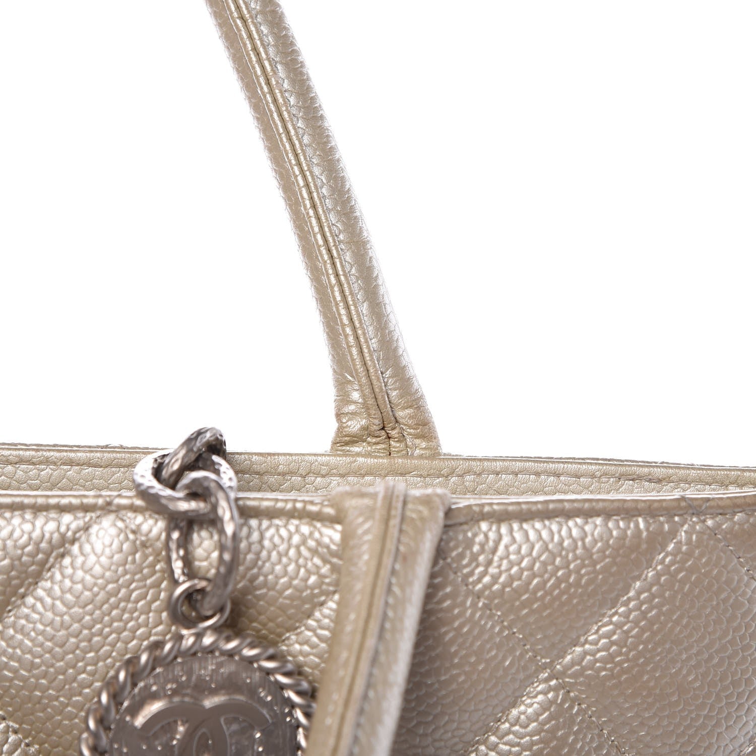 Chanel Caviar Quilted Medallion Tote Pearl 21 of 21