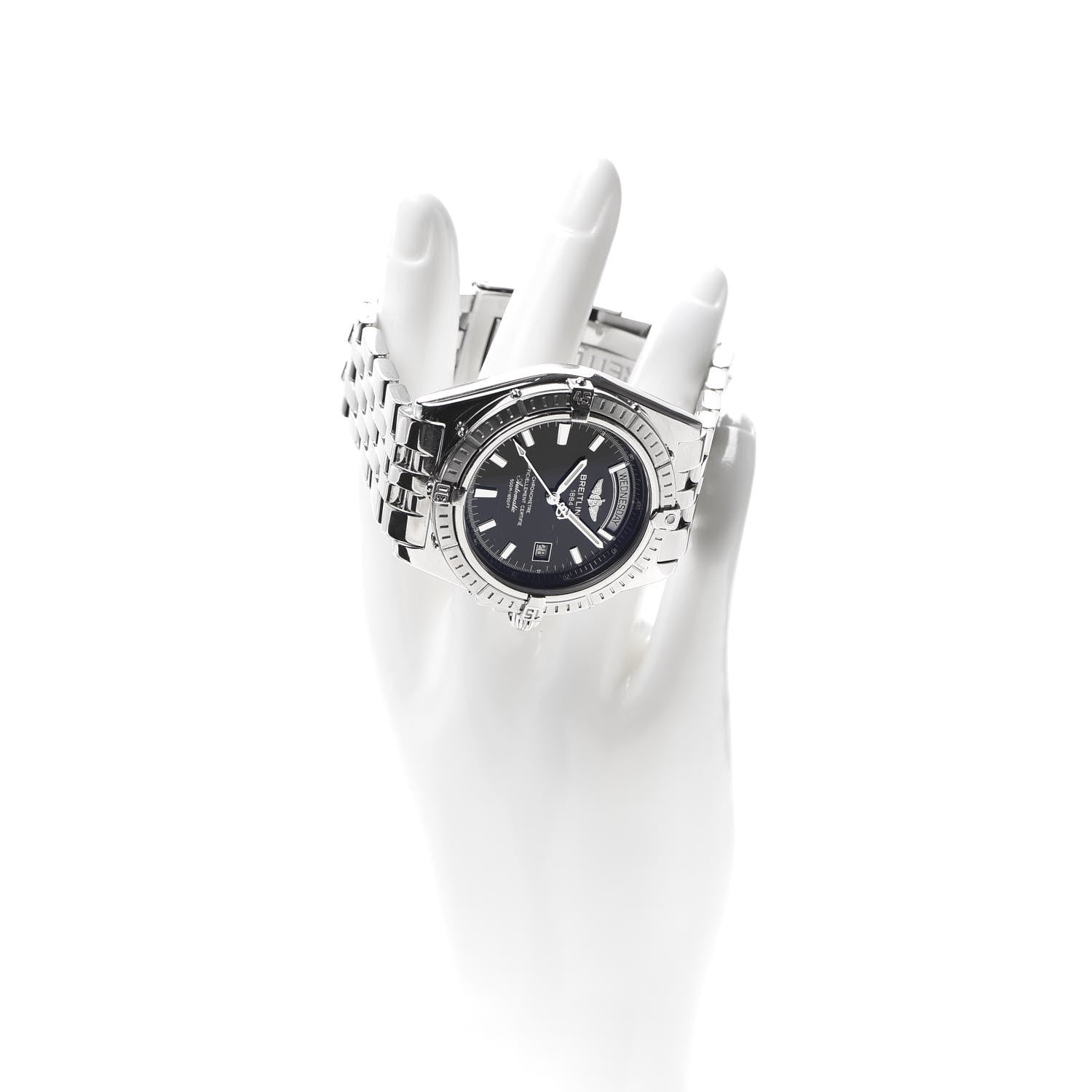 Breitling Stainless Steel 43mm Headwind Day Date Automatic Watch Black A45355 2 of 6