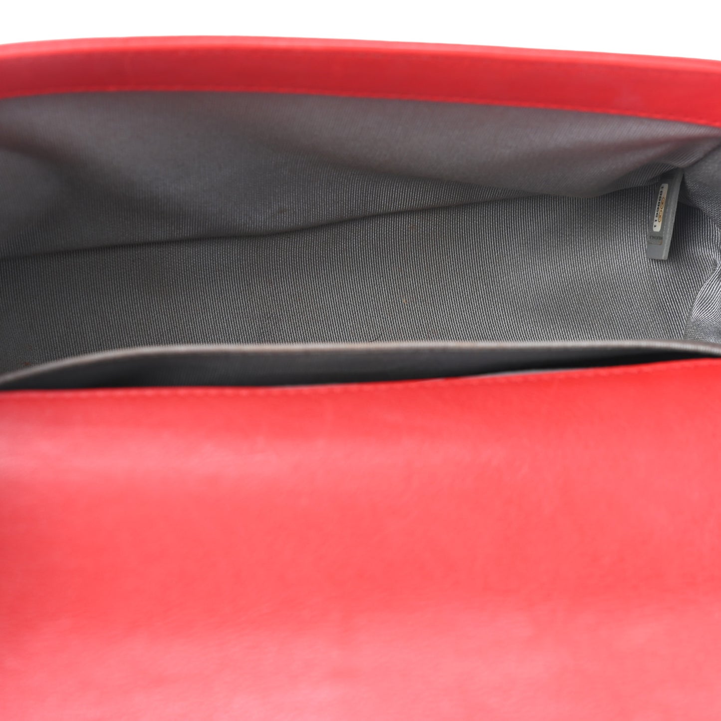 Calfskin Quilted Double Stitch Medium Boy Flap Red