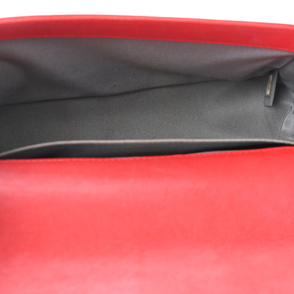 Chanel Calfskin Quilted Double Stitch Medium Boy Flap Red 5 of 9