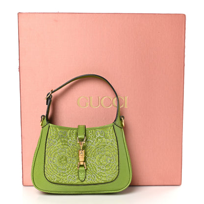 Gucci Canvas Lizard Crystal GG Monogram Mini Jackie 1961 Green 12 of 12