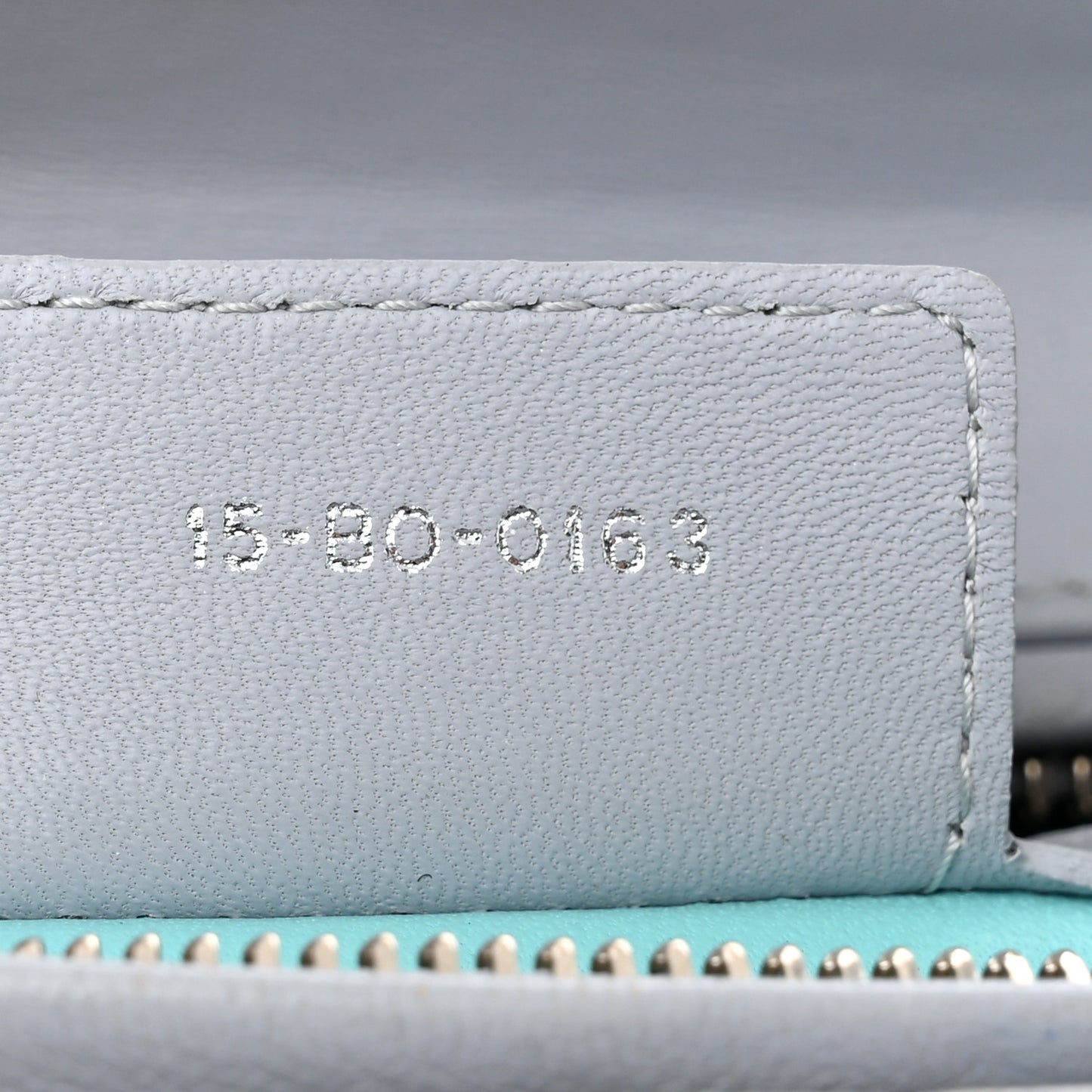 Lambskin Cannage Large Lady Dior Grey Turquoise
