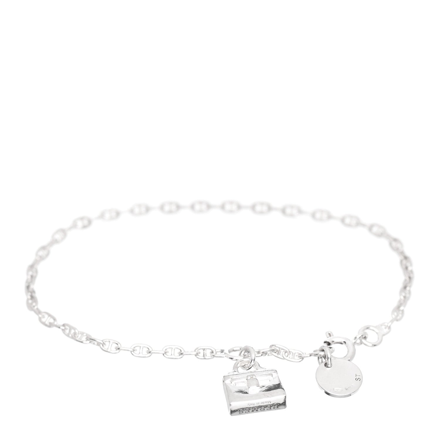 Hermes Sterling Silver Kelly Charm Bracelet ST 1 of 4