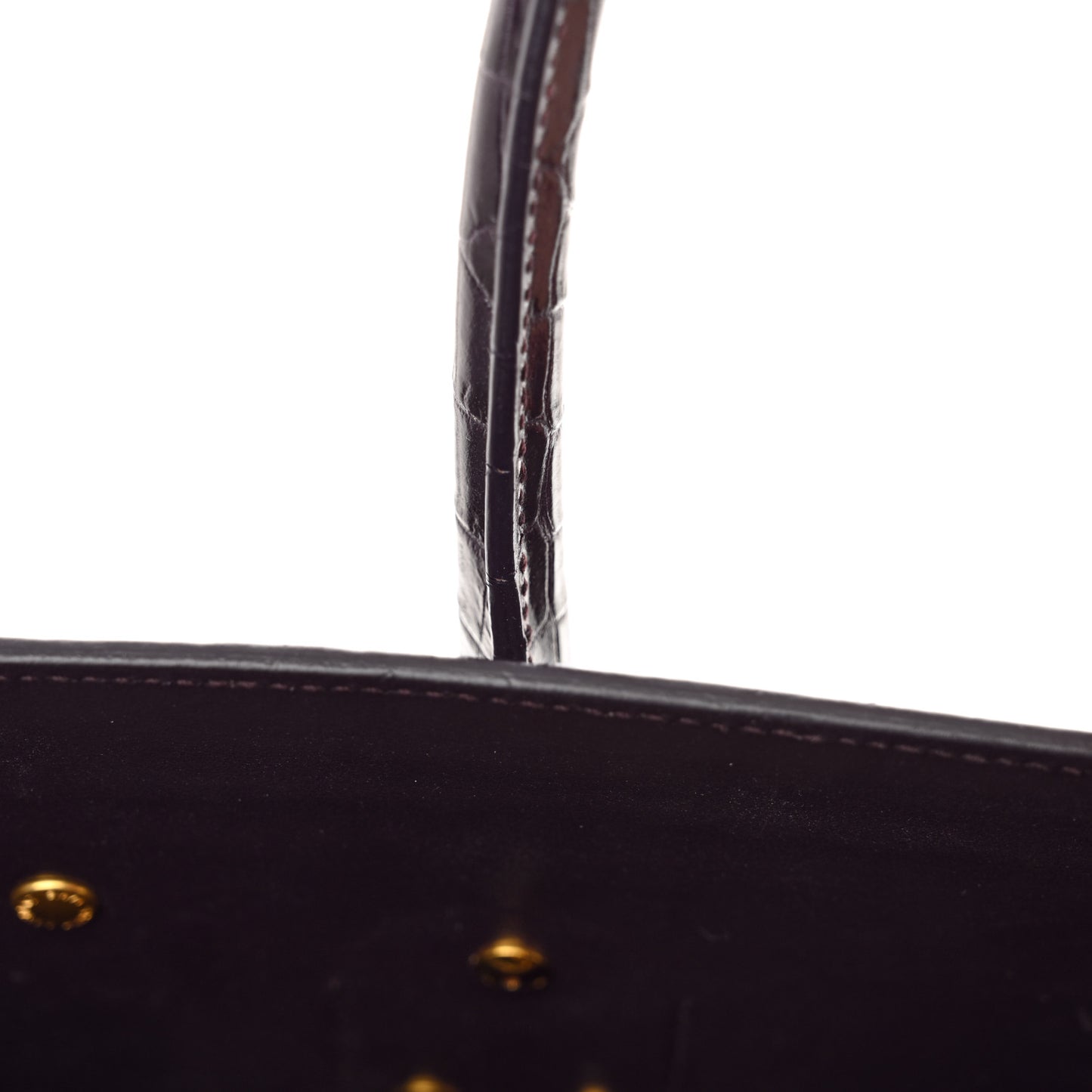 Calfskin Crocodile Embossed Small Sac de Jour Prune