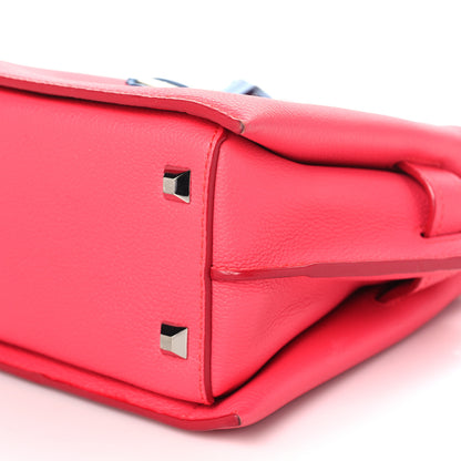MCM Grained Calfskin Mini Milla Tote Hot Pink Blue 9 of 16
