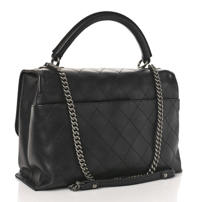 Chanel Calfskin Stitched Large Urban Luxury Top Handle Bag Black 2 of 12