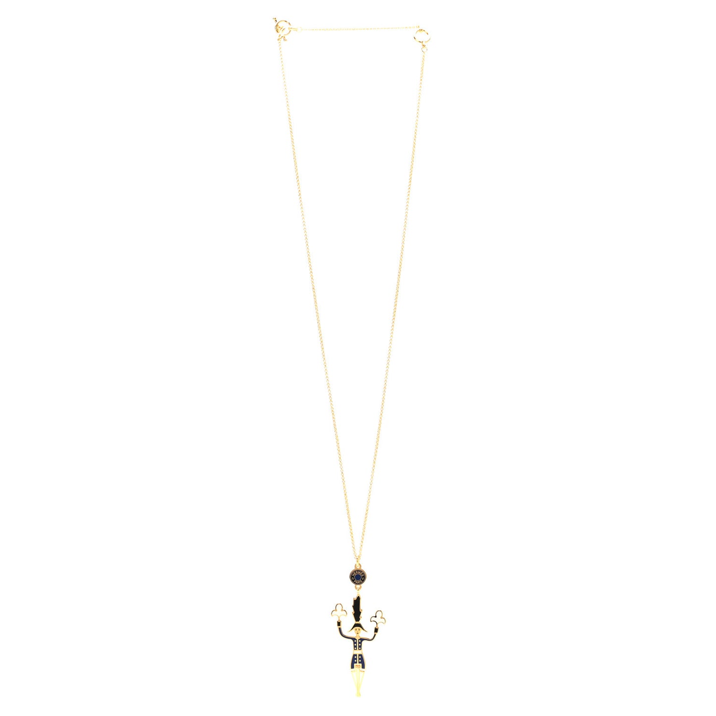 Metal Enamel Artificier Pendant Necklace Orfevre