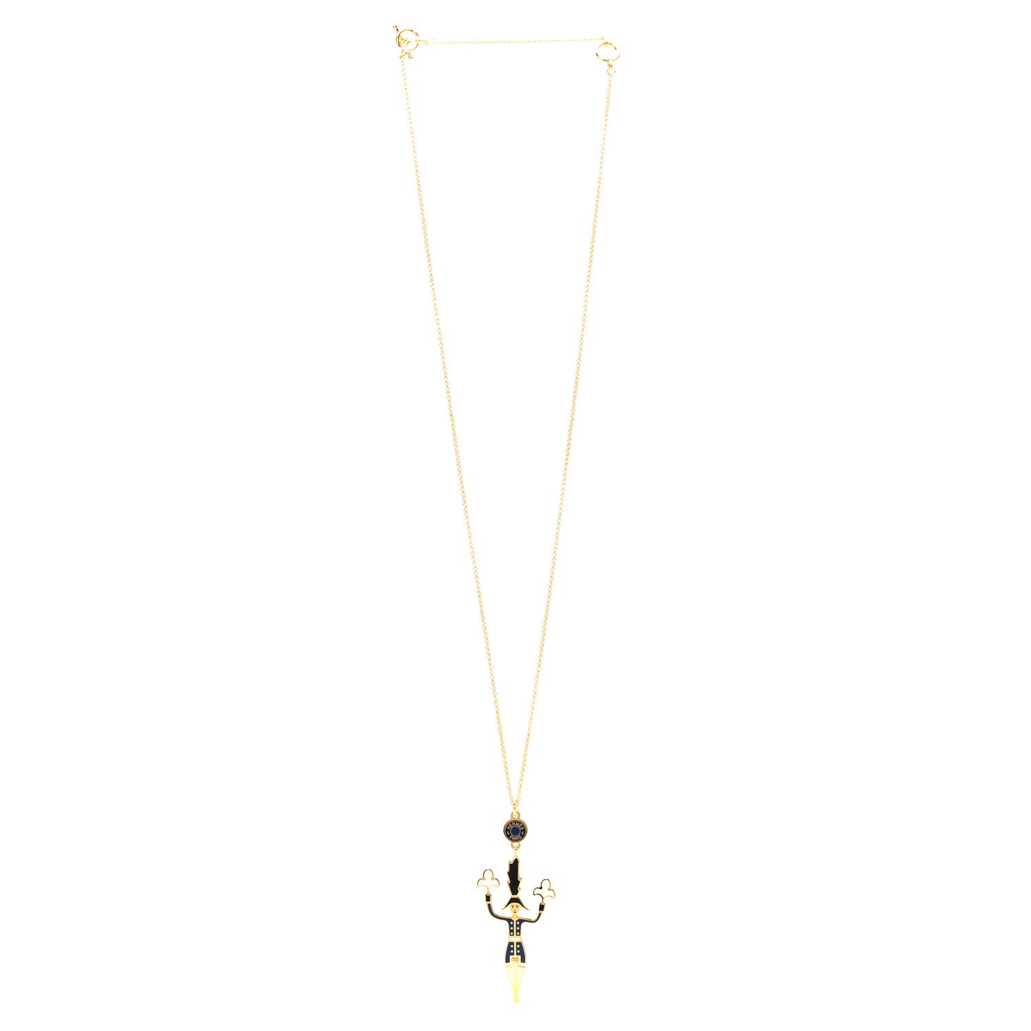 Hermes Metal Enamel Artificier Pendant Necklace Orfevre 3 of 8