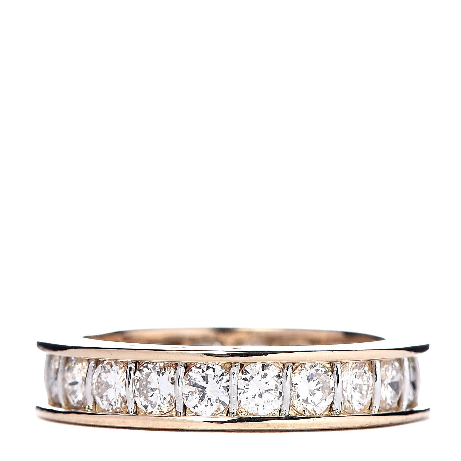 Cartier 18K Yellow White Gold Diamond 4mm Ballerine Wedding Band Ring 49 4.75 3 of 6
