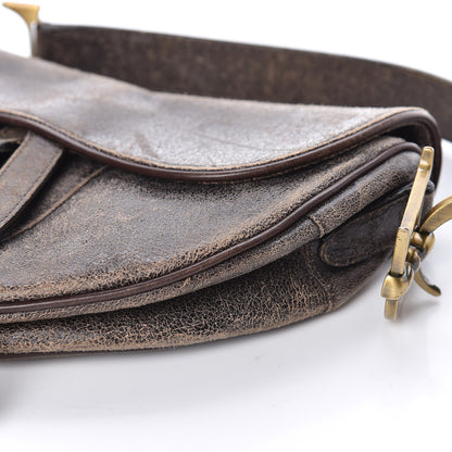 Christian Dior Distressed Calfskin Mini Saddle Bag Brown 9 of 9