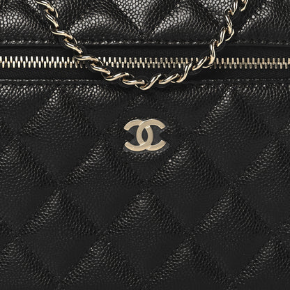 Chanel Caviar Quilted Top Handle Slim Vanity With Chain Black 8 of 11