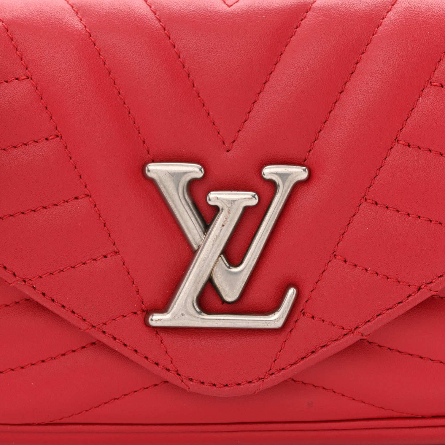 Louis Vuitton Calfskin New Wave Chain Pochette Scarlet 8 of 11