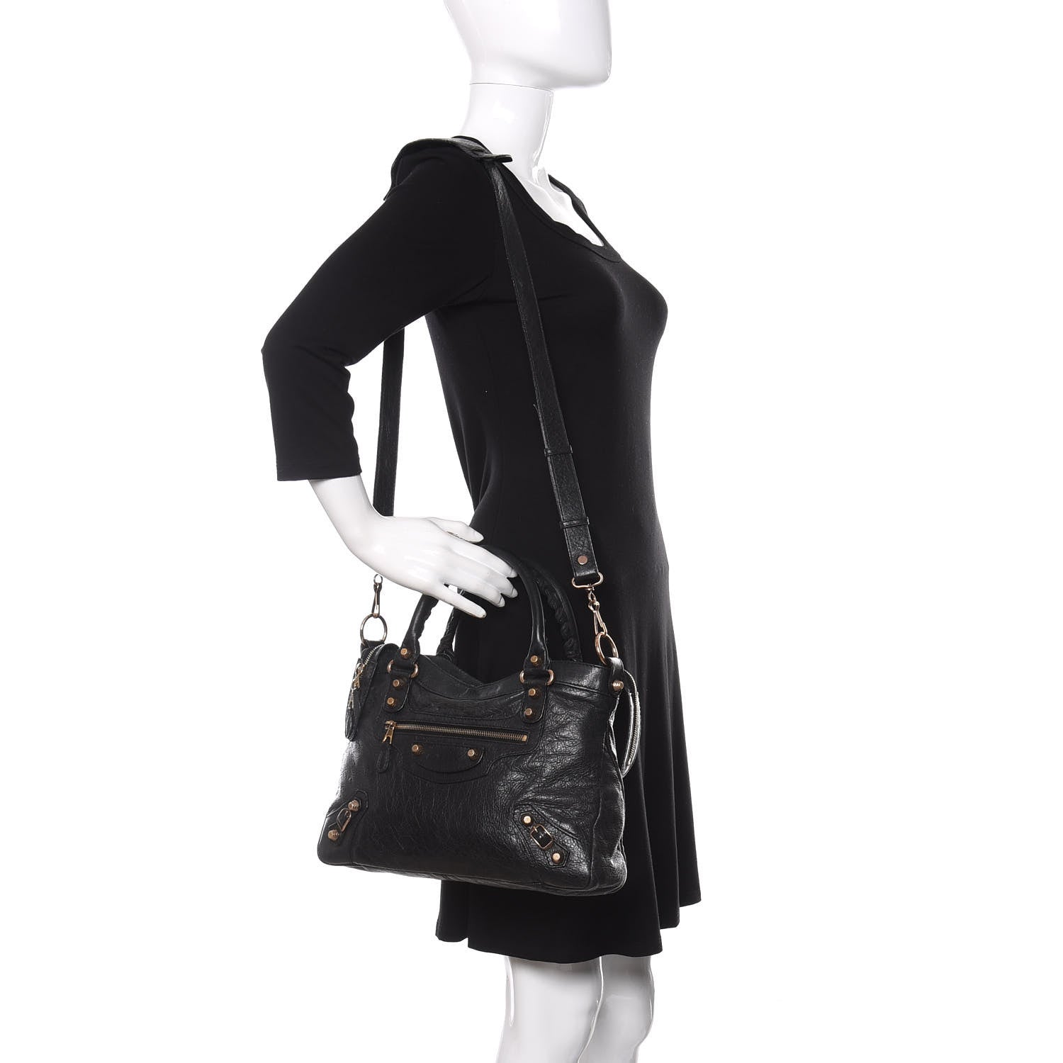 Balenciaga Agneau Giant 12 Rose Gold Hardware Town Black 2 of 10