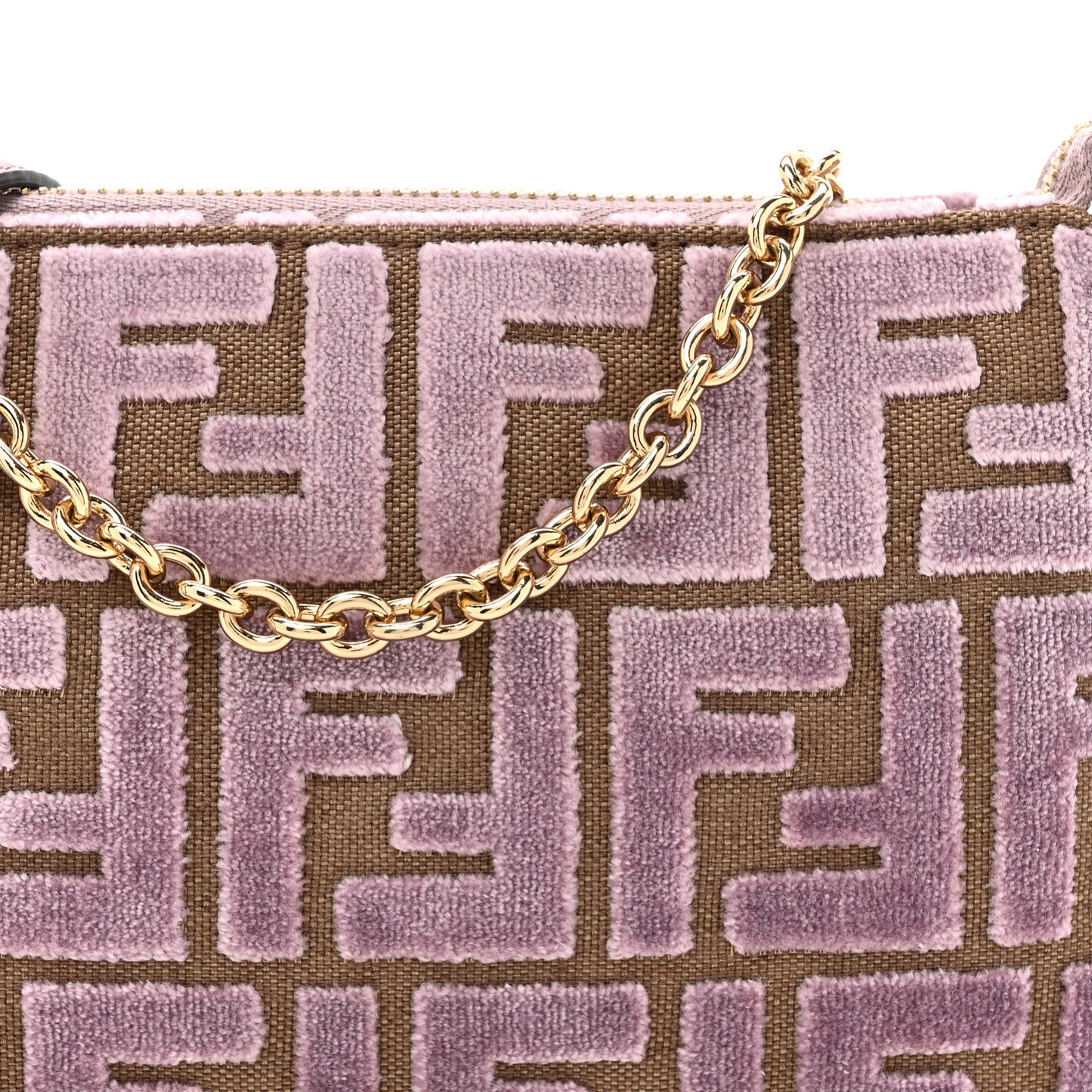 Velvet Jacquard FF Baguette Pouch Dusty Mauve