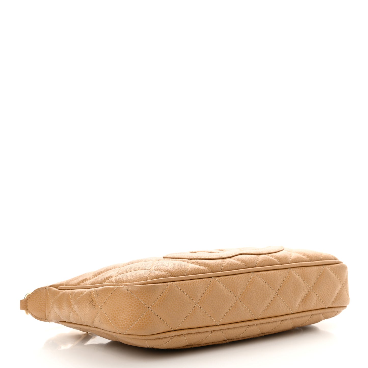 Caviar Quilted Timeless CC Shoulder Bag Beige