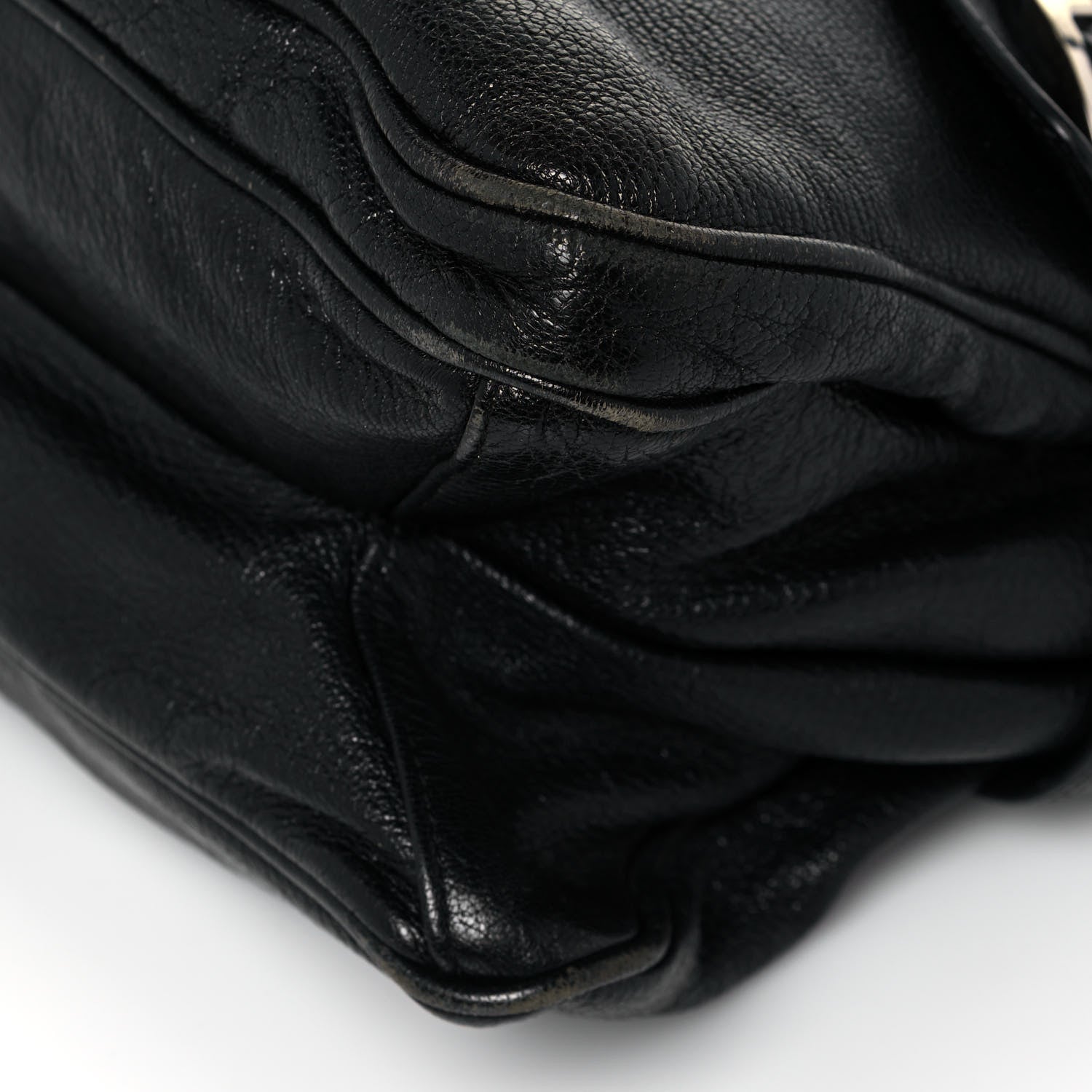 Mulberry Stone Polished Goatskin Maggie Shoulder Bag Black 9 of 19