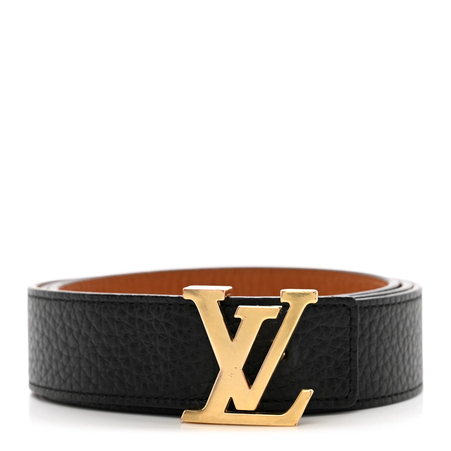 Taurillon Calfskin 30mm LV Initiales Reversible Belt 90 36 Black