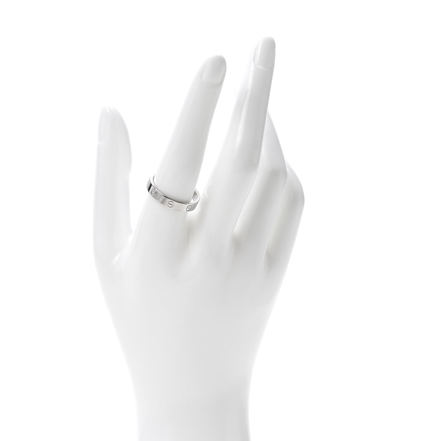 Cartier 18K White Gold 3.5mm LOVE Wedding Band Ring 60 9 2 of 4