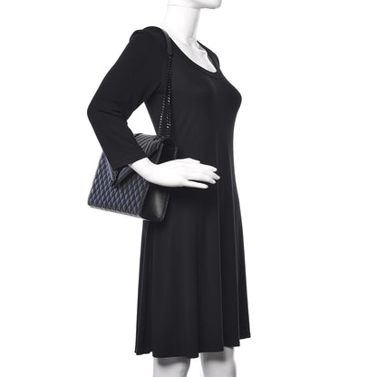 Saint Laurent Grain De Poudre Textured Mixed Matelasse Large Triquilt Monogram Monochrome Satchel Black 2 of 11