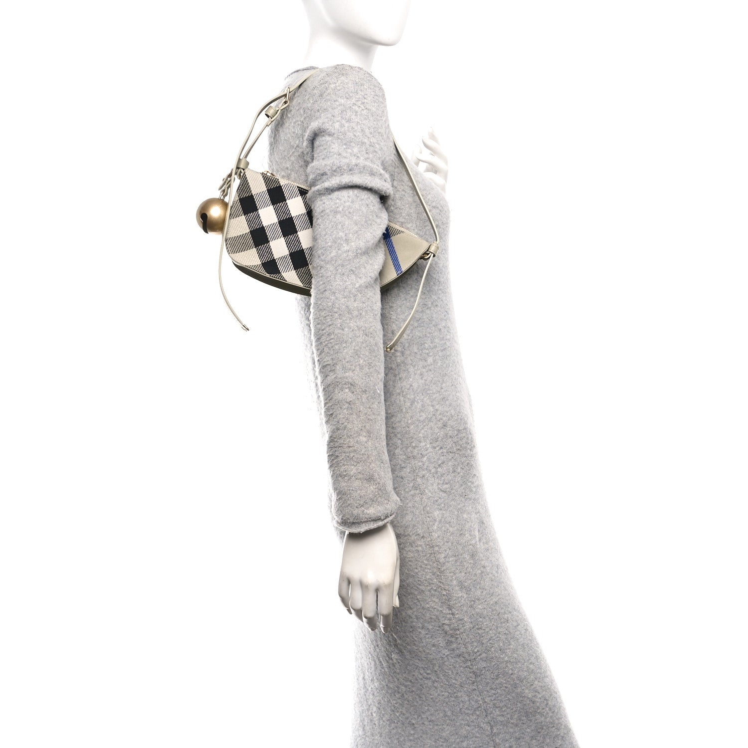 Burberry Jacquard Check Mini Shield Bag Lichen 2 of 10