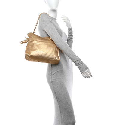 Loewe Metallic Lambskin Medium Chain Flamenco Knot Clutch Gold 2 of 9