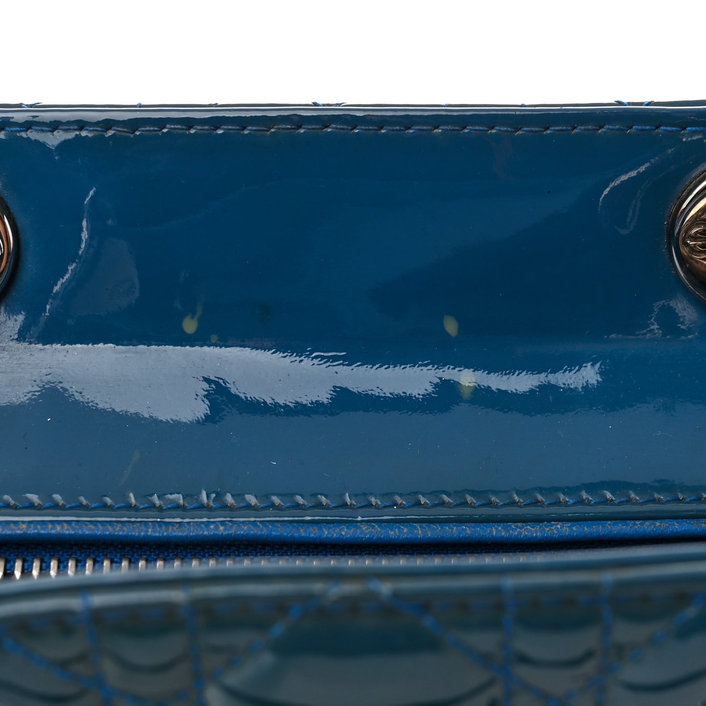 Patent Cannage Large Lady Dior Blue