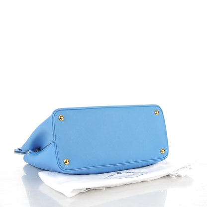 Prada Saffiano Cuir Medium Double Bag Mare Bluette 4 of 7