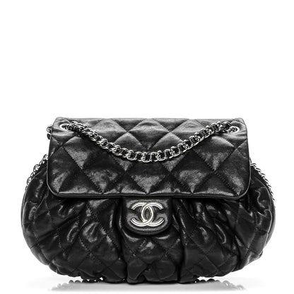 Chanel Washed Lambskin Quilted Medium Chain Around Messenger Black 1 of 8