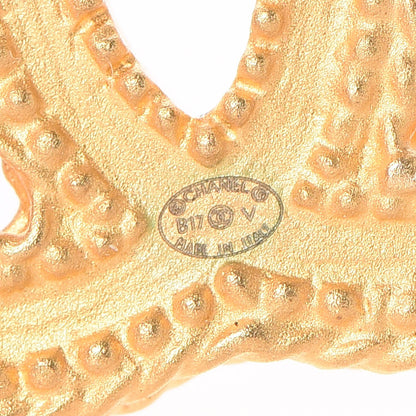 Chanel CC Drop Earrings Matte Gold 5 of 6