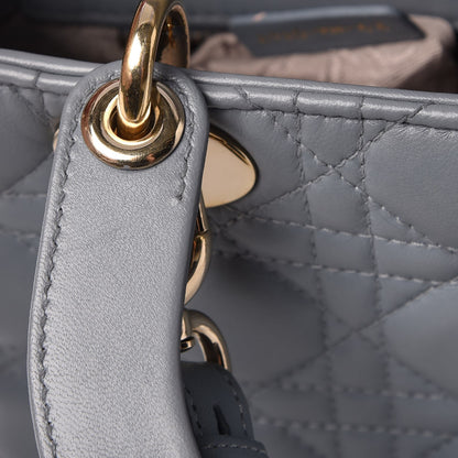 Christian Dior Lambskin Cannage Small Lucky Badges My Lady Dior Grey 14 of 18