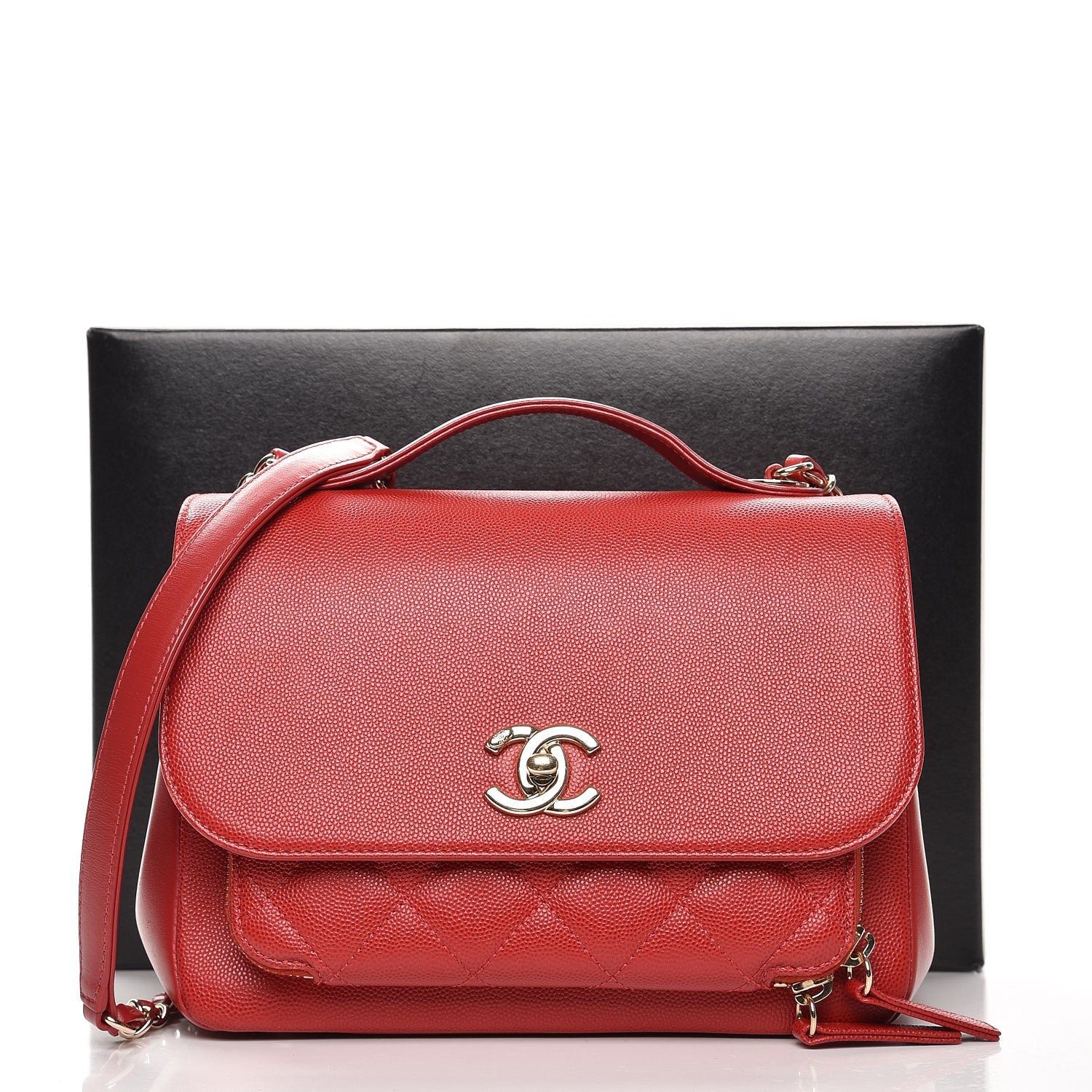 Chanel Caviar Quilted Small Business Affinity Flap Red 8 of 8