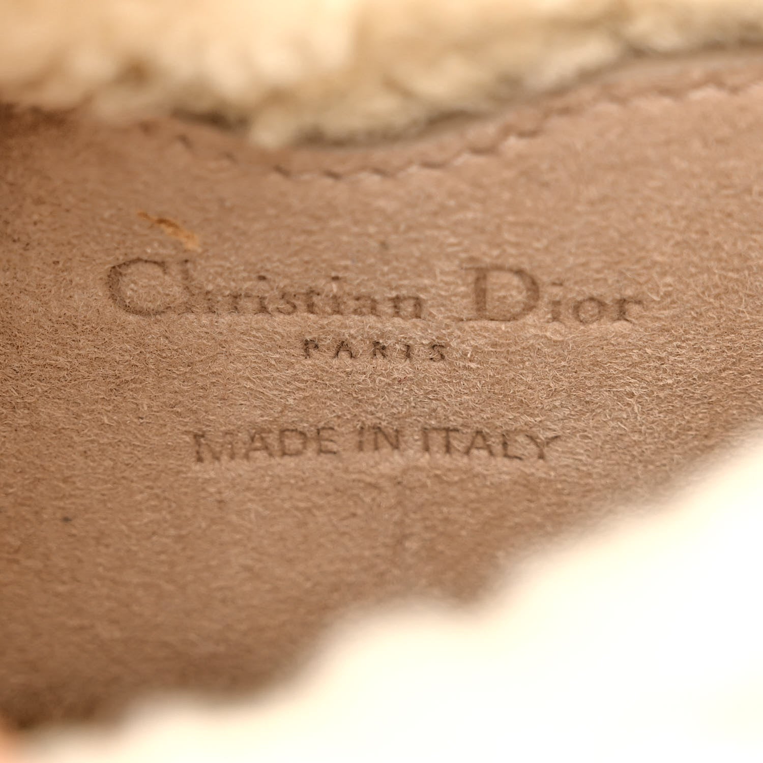 Christian Dior Suede Shearling Medium Bobby Flap Beige 6 of 9